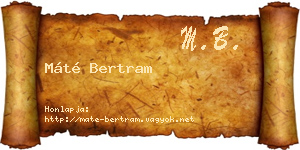 Máté Bertram névjegykártya